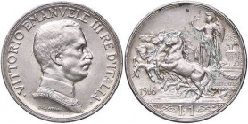 SAVOIA - Vittorio Emanuele III (1900-1943) - Lira 1916 Quadriga briosa Pag. 774; Mont. 201 R AG
SPL+