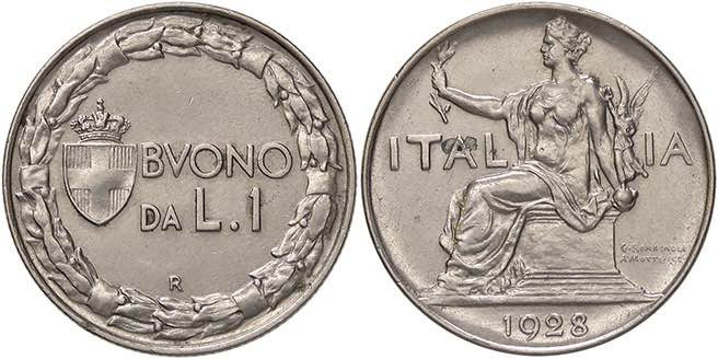 SAVOIA - Vittorio Emanuele III (1900-1943) - Lira 1928 Italia Pag. 781; Mont. 20...