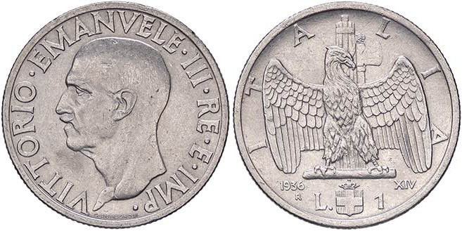 SAVOIA - Vittorio Emanuele III (1900-1943) - Lira 1936 XIV Impero Pag. 789; Mont...