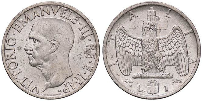 SAVOIA - Vittorio Emanuele III (1900-1943) - Lira 1936 XIV Impero Pag. 789; Mont...
