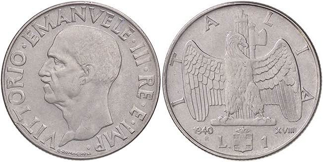 SAVOIA - Vittorio Emanuele III (1900-1943) - Lira 1940 XVIIII Pag. manca; Mont. ...