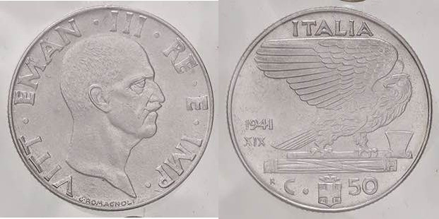 SAVOIA - Vittorio Emanuele III (1900-1943) - 50 Centesimi 1941 XIX Impero Pag. 8...