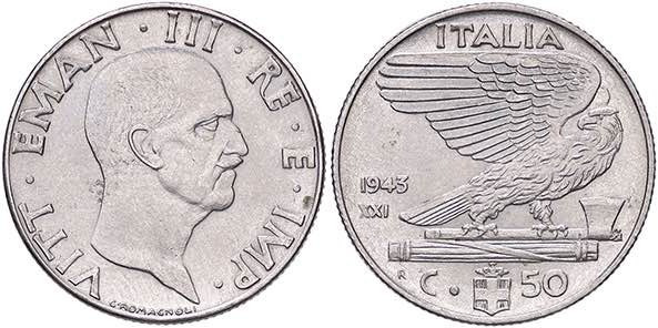 SAVOIA - Vittorio Emanuele III (1900-1943) - 50 Centesimi 1943 XXI Impero Pag. 8...