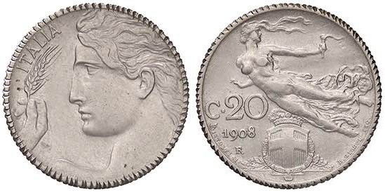 SAVOIA - Vittorio Emanuele III (1900-1943) - 20 Centesimi 1908 Pag. 829; Mont. 2...