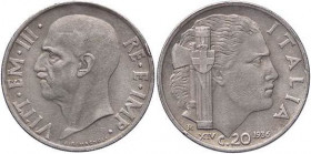 SAVOIA - Vittorio Emanuele III (1900-1943) - 20 Centesimi 1936 XIV Impero Pag. 853; Mont. 305 RR NI Colpetto
Colpetto
BB+