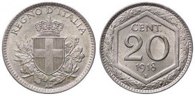 SAVOIA - Vittorio Emanuele III (1900-1943) - 20 Centesimi Esagono 1918 Pag. 850; Mont. 298 NI Bordo liscio
Bordo liscio - 
FDC
