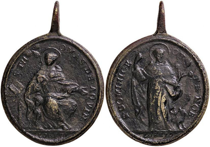 MEDAGLIE - RELIGIOSE - Medaglia San Tommaso e San Domenico AE mm 33x44
mm 33x44...