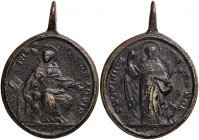 MEDAGLIE - RELIGIOSE - Medaglia San Tommaso e San Domenico AE mm 33x44
mm 33x44 - 
BB+