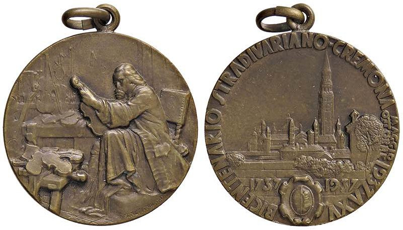 MEDAGLIE - CITTA' - Cremona - Medaglia 1937 - Bicentenario Stradivariano AG Ø 32...
