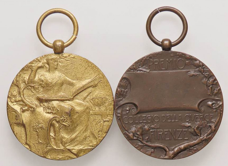 MEDAGLIE - CITTA' - Firenze - Medaglia Collegio delle Querce MD-AE Ø 34 Coppia d...