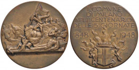 MEDAGLIE - CITTA' - Milano - Medaglia 1848-1948 100° anniversario delle 5 giornate AE Opus: Castiglioni Ø 40
qSPL