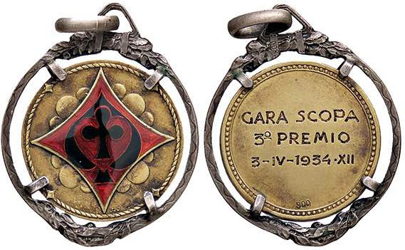 MEDAGLIE - FASCISTE - Medaglia 1937 A. XII - Gara di scopa AG dorato Ø 23
SPL