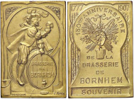 MEDAGLIE ESTERE - BELGIO - Leopoldo II (1865-1909) - Placchetta 1907 - 150° anniversario brasserie Bornhem MD mm 38x57
mm 38x57 - 
qFDC
