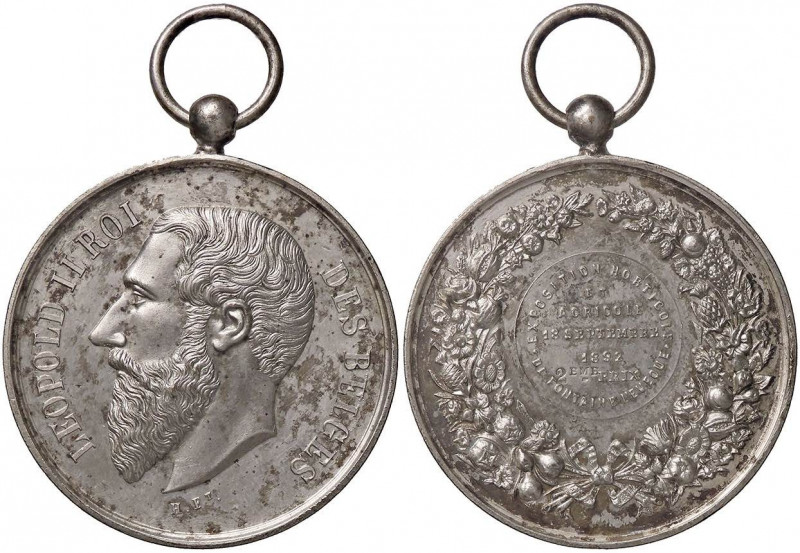 MEDAGLIE ESTERE - BELGIO - Leopoldo II (1865-1909) - Medaglia 1897 - Esposizione...