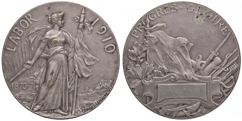 MEDAGLIE ESTERE - FRANCIA - Terza Repubblica (1870-1940) - Medaglia 1910 AE arge...