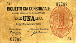 CARTAMONETA - CONSORZIALI - Biglietti già Consorziali - Lira 25/12/1881 Gav. 10 R Dell'Ara/Crodara
Dell'Ara/Crodara - 
qBB