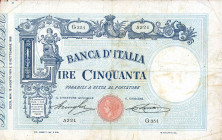 CARTAMONETA - BANCA d'ITALIA - Vittorio Emanuele III (1900-1943) - 50 Lire - Barbetti con matrice 15/08/1919 Alfa 143; Lireuro 3/29 R Stringher/Sacchi...