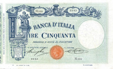 CARTAMONETA - BANCA d'ITALIA - Vittorio Emanuele III (1900-1943) - 50 Lire - Barbetti con matrice 21/09/1925 Alfa 157; Lireuro 3/43 Stringher/Sacchi P...