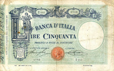 CARTAMONETA - BANCA d'ITALIA - Vittorio Emanuele III (1900-1943) - 50 Lire - Barbetti con matrice 24/12/1923 Alfa 149; Lireuro 3/35 R Stringher/Sacchi...