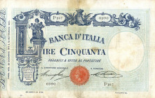 CARTAMONETA - BANCA d'ITALIA - Vittorio Emanuele III (1900-1943) - 50 Lire - Barbetti con matrice 28/12/1916 Alfa 133; Lireuro 3/19 R Stringher/Sacchi...