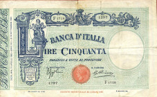 CARTAMONETA - BANCA d'ITALIA - Vittorio Emanuele III (1900-1943) - 50 Lire - Fascetto con matrice 15/04/1935 Alfa 192; Lireuro 5/28 Azzolini/Cima
Azz...