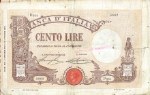 CARTAMONETA - BANCA d'ITALIA - Vittorio Emanuele III (1900-1943) - 100 Lire - Barbetti con matrice 04/10/1918 Alfa 301; Lireuro 15/29 Stringher/Sacchi...