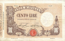 CARTAMONETA - BANCA d'ITALIA - Vittorio Emanuele III (1900-1943) - 100 Lire - Barbetti con matrice 07/06/1920 Alfa 308; Lireuro 15/36 Stringher/Sacchi...