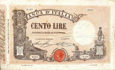 CARTAMONETA - BANCA d'ITALIA - Vittorio Emanuele III (1900-1943) - 100 Lire - Barbetti con matrice 31/10/1914 Alfa 290; Lireuro 15/18 Stringher/Sacchi...