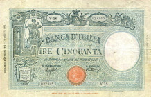 CARTAMONETA - BANCA d'ITALIA - Repubblica Sociale (1943-1945) - 50 Lire - Barbetti 08/10/1943 - B.I. Alfa 205; Lireuro 12AA Azzolini/Urbini
Azzolini/...