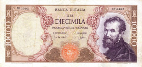 CARTAMONETA - BANCA d'ITALIA - Repubblica Italiana (monetazione in lire) (1946-2001) - 10.000 Lire - Michelangelo 03/07/1962 Alfa 850sp; Lireuro 74 Aa...