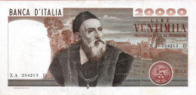 CARTAMONETA - BANCA d'ITALIA - Repubblica Italiana (monetazione in lire) (1946-2001) - 20.000 Lire - Tiziano 21/02/1975 Alfa 883sp; Lireuro 77Aa RRR S...