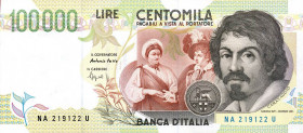 CARTAMONETA - BANCA d'ITALIA - Repubblica Italiana (monetazione in lire) (1946-2001) - 100.000 Lire - Caravaggio 2° tipo 20/02/1997 Alfa 934; Lireuro ...