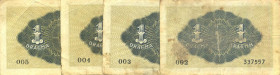 CARTAMONETA - COLONIE ED OCCUPAZIONI DI TERRITORI ITALIANI - Isole Jonie - Biglietti a corso legale (1914) - Dracma 1941 Gav. 160 Sansoni Lotto di 4 b...