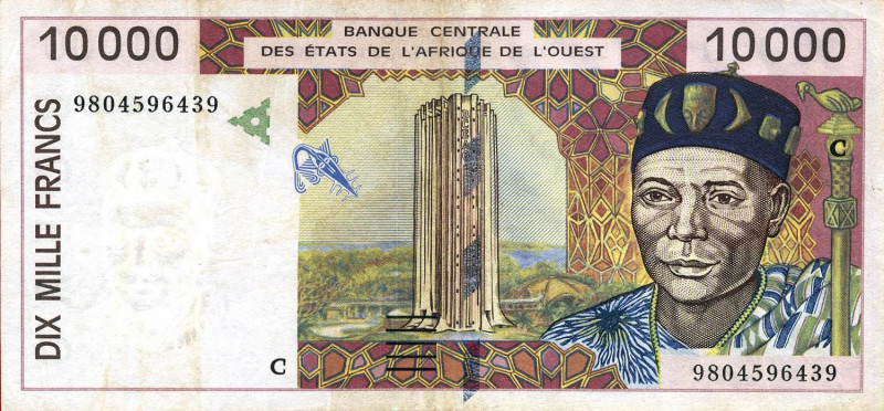 CARTAMONETA ESTERA - AFRICA OCCIDENTALE FRANCESE - 10.000 Franchi (1992-2001) Pi...