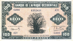 CARTAMONETA ESTERA - AFRICA OCCIDENTALE FRANCESE - 100 Franchi 14/12/1942
BB+