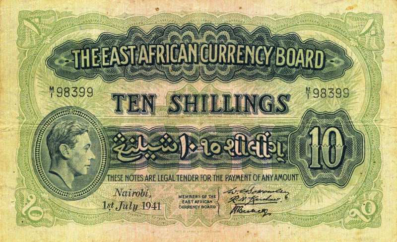 CARTAMONETA ESTERA - AFRICA ORIENTALE BRITANNICA - Giorgio VI (1936-1952) - 10 S...