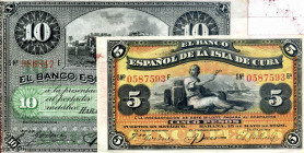 CARTAMONETA ESTERA - CUBA - Repubblica - 10 Pesos 15/05/1896 Assieme a 5 pesos 1896 - Lotto di 2 biglietti
Assieme a 5 pesos 1896 - Lotto di 2 biglie...