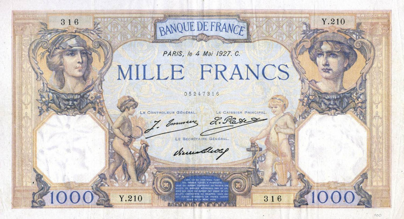 CARTAMONETA ESTERA - FRANCIA - Terza Repubblica (1870-1940) - 1.000 Franchi 04/0...