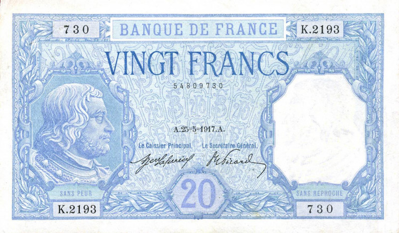 CARTAMONETA ESTERA - FRANCIA - Terza Repubblica (1870-1940) - 20 Franchi 25/05/1...