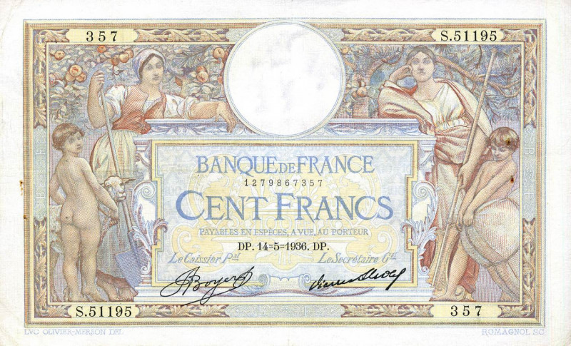 CARTAMONETA ESTERA - FRANCIA - Governo di Vichy (1940-1944) - 100 Franchi 14/05/...