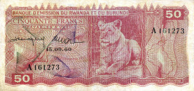CARTAMONETA ESTERA - RUANDA E BURUNDI - Repubblica - 50 Franchi 15/09/1960 Pick 4 R
qBB