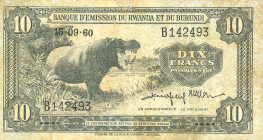 CARTAMONETA ESTERA - RUANDA E BURUNDI - Repubblica - 10 Franchi 15/09/1960 Pick 2 R
qBB