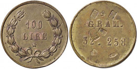 PESI MONETALI - SAVOIA - 100 Lire (BR g. 32,13) Ø 32 Colpetto
Colpetto
qSPL