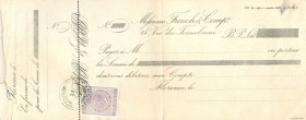 VARIE - Assegni French and Co. di Firenze, completo di matrice e con marca da bollo da 10 centesimi Piega
Piega
qSPL
