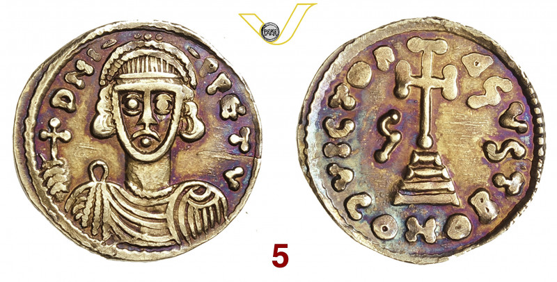 BENEVENTO GREGORIO, Duca (732-739) Solido D/ Busto frontale con globo crucigero ...