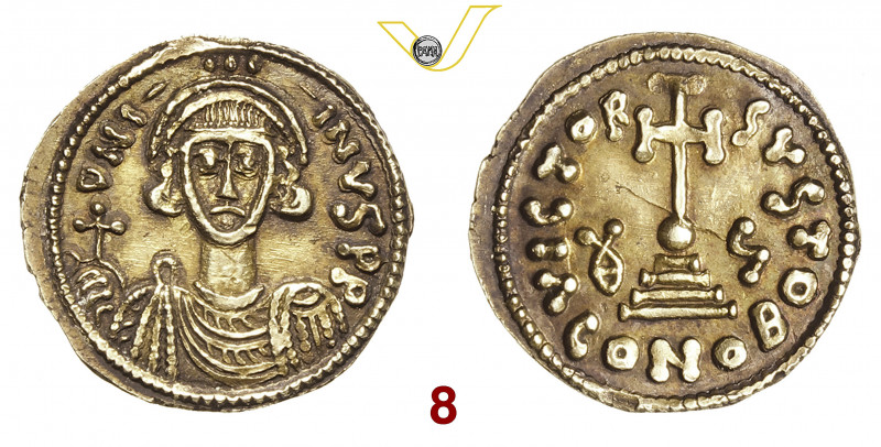 BENEVENTO GISULFO II, Duca (742-751) Solido D/ Busto frontale con globo cruciger...
