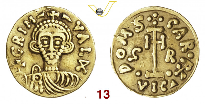 BENEVENTO GRIMOALDO III, Principe (788-806) Tremisse D/ Busto frontale con globo...