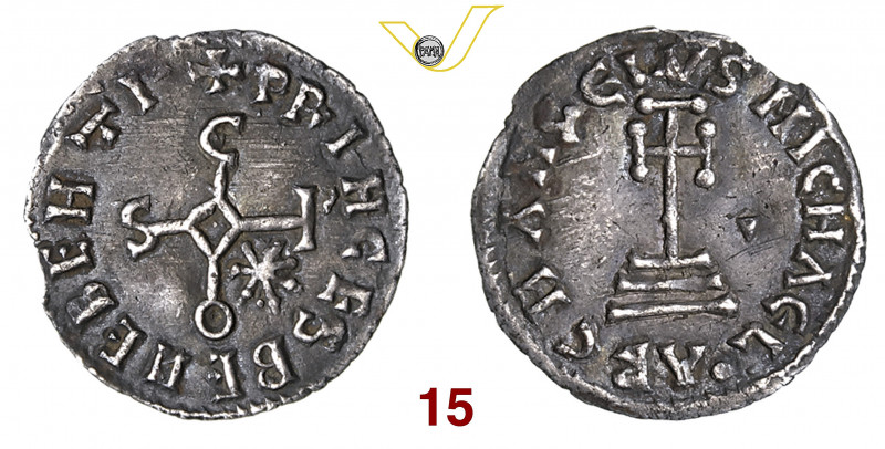 BENEVENTO SICONE, Principe (788-806) Denaro D/ Monogramma di Sicone R/ Croce pot...