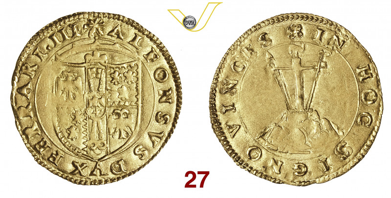 FERRARA ALFONSO I D'ESTE (1505-1534) Scudo d'oro del Sole D/ Stemma coronato R/ ...