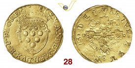 FIRENZE ALESSANDRO DE' MEDICI (1532-1537) Scudo d'oro del sole s.d. D/ Stemma coronato R/ Croce accantonata da 4 anelli MIR 97 Au g 3,34 buon BB
